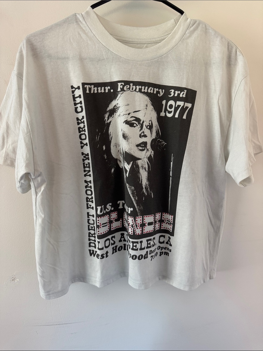 Vintage Graphic White Crop Blondie Concert Tee
